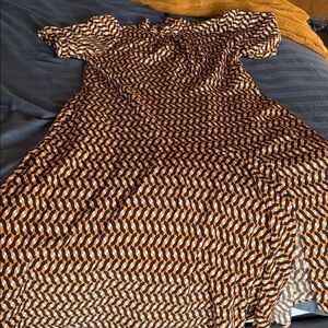 Who What Wear Black and Orange Midi Dress